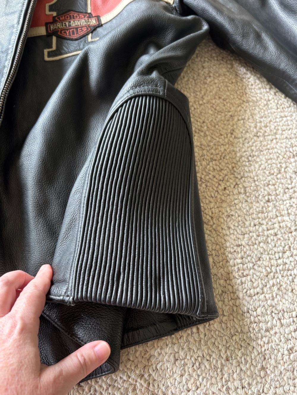 Harley Davidson Victory Lane Leather Jacket XL | #1 Logo Cafe Racer Motorcycle - Picture 7 of 14